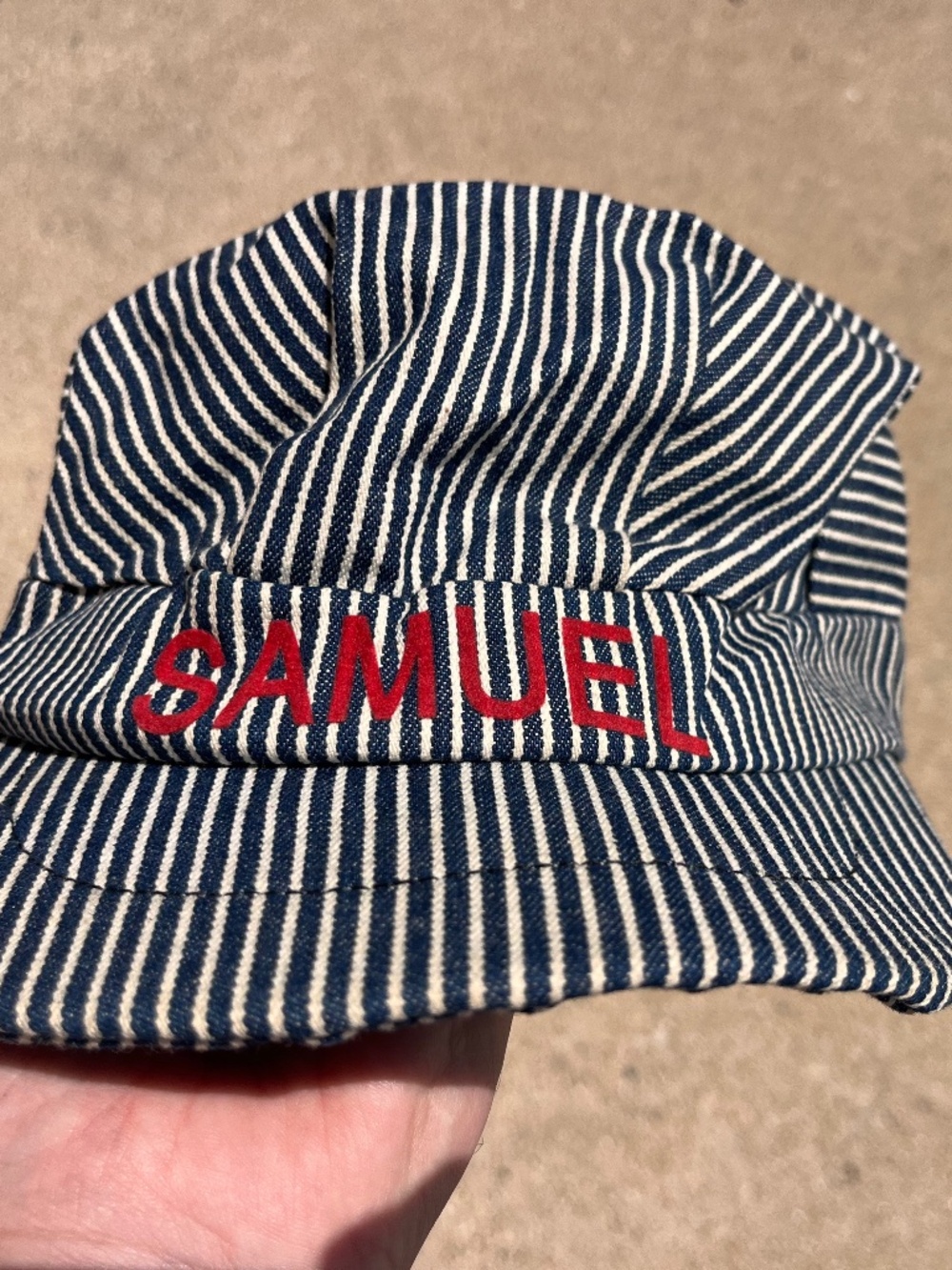Vintage? Youth Kids Denim Train Hat “Samuel” Name Embroidered Bible Jesus God